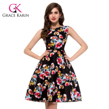 Wholesale Grace Karin New Design Sleeveless Cotton Retro Dress CL6086-19#